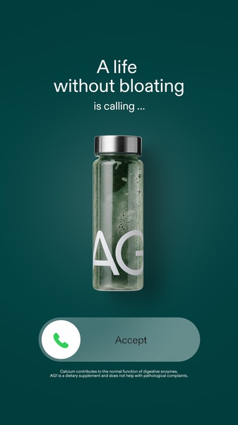 A minimalist, mobile-interface inspired advertisement for a dietary supplement, utilizing a clean UI aesthetic to deliver a single, clear value proposition.